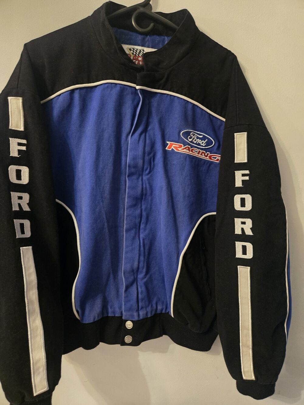 90s NASCAR Vintage Ford Racing Zip Jacket L Racing Champions Apparel